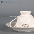 Custom Bone china High brightness White Custom Logo Fine Ceramic cup and saucer